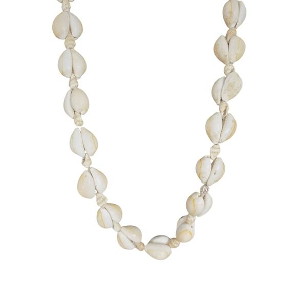 Hawaiian Cowrie Sea Shell Necklace 16" Boho Clapless Long Beachy 90s Conch 3pc - Picture 3 of 12